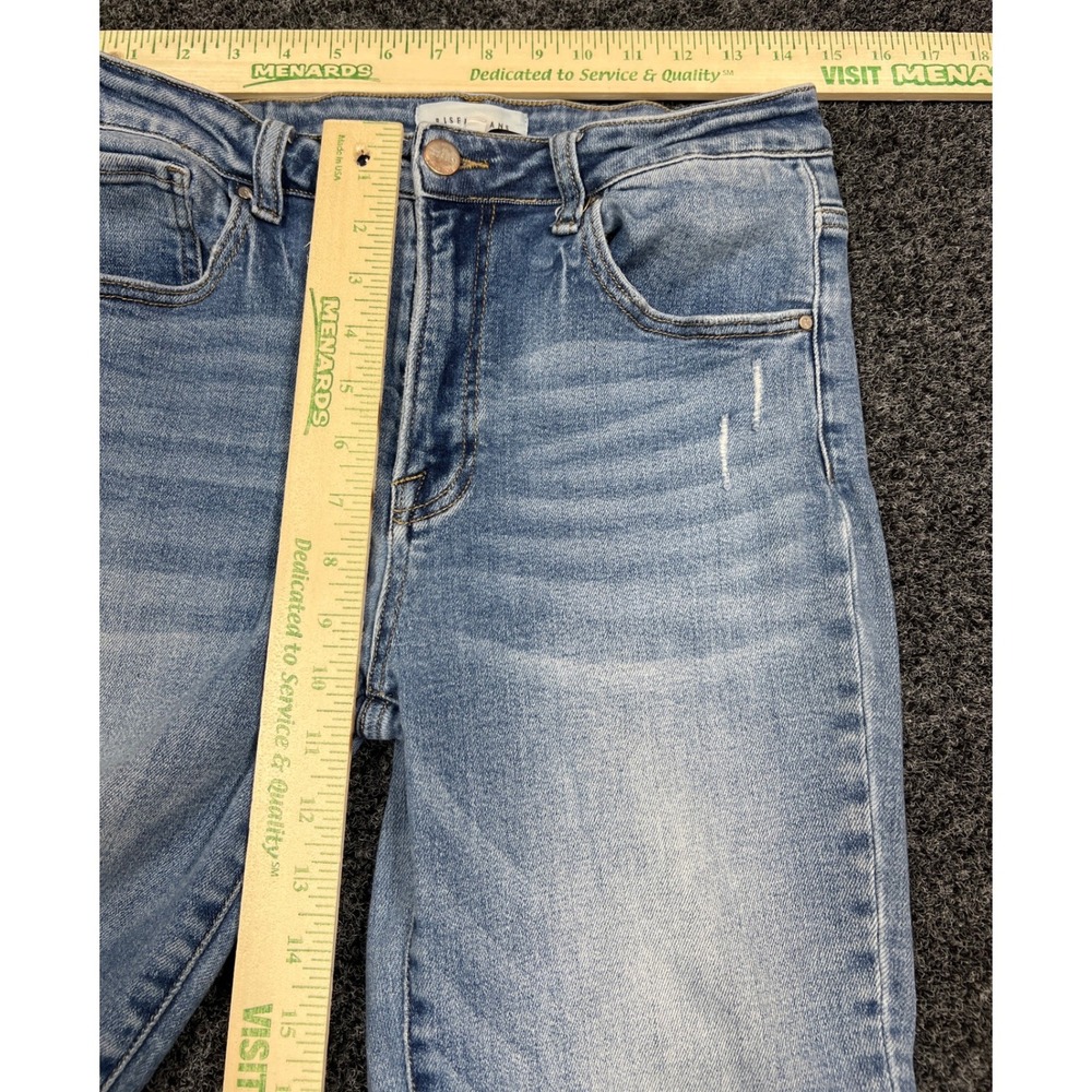 Risen Jeans Light Wash High Rise Straight Leg Distressed Denim RDP5301 11/30 - Picture 6 of 7